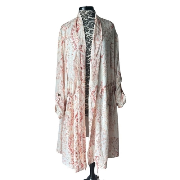 Cupcakes snd Cashmere Heather Snake-Printed Trench Coat 3X - Picture 7 of 10